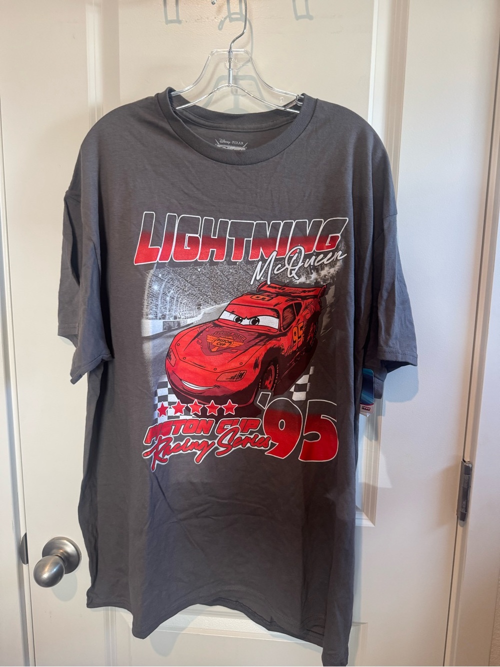 NWT Disney Gray Lightning McQueen Graphic Tee Size XL